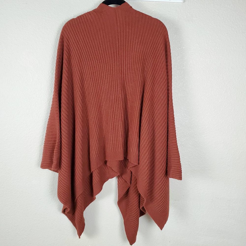 Button Closure Rust Textured Wool Blend Cardigan … - image 4